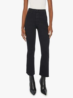 MOTHER Hustler Ankle Fray Denim - Black Wash called ‘Not Guilty’